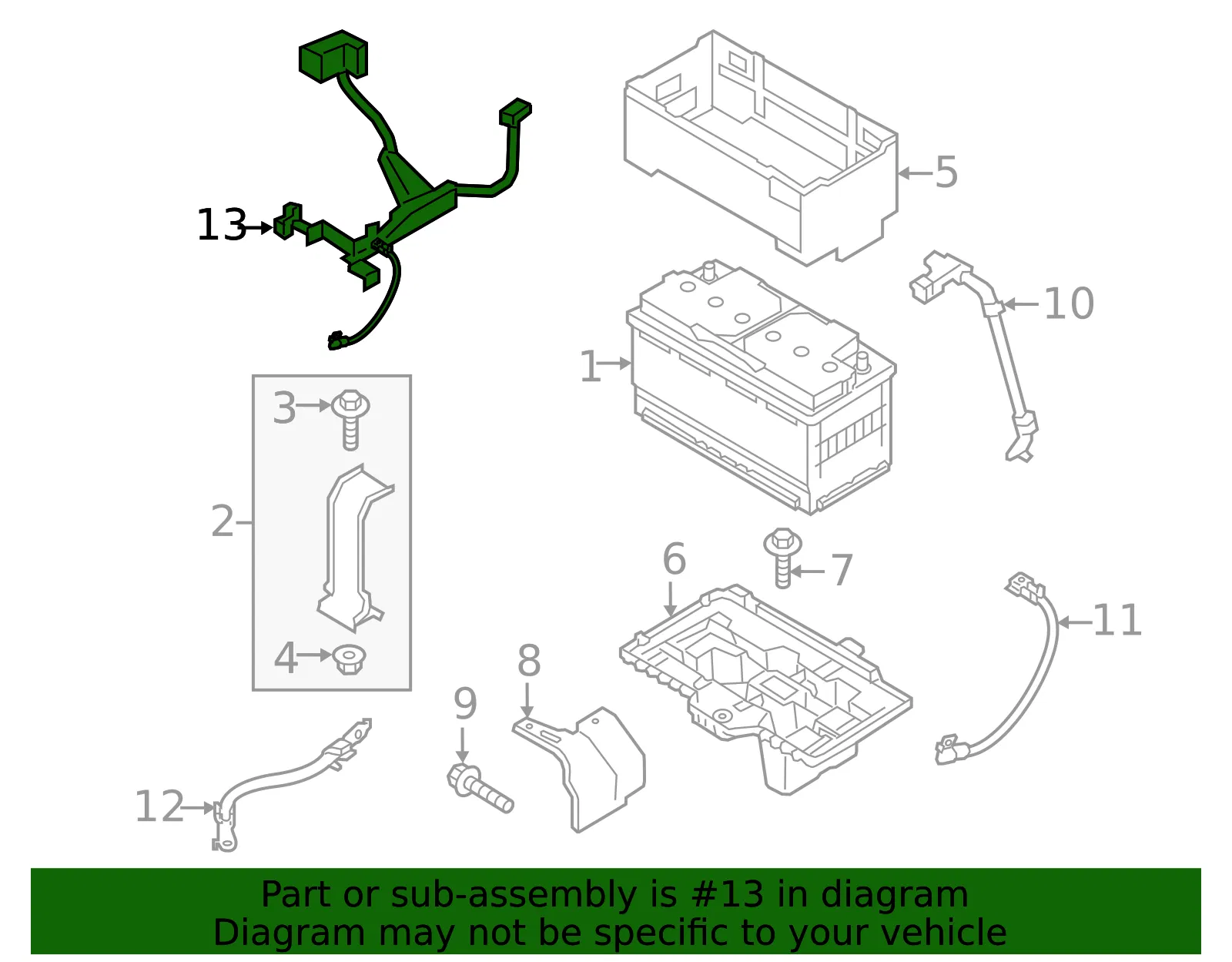 Battery Cable - Kia (91850-A9510) - view 2