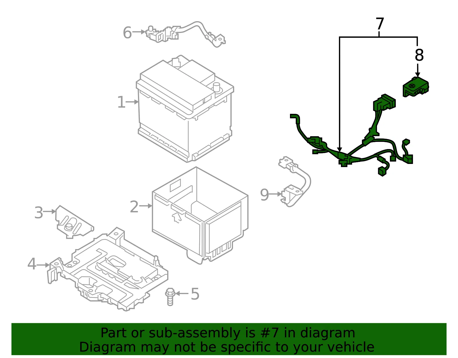 Battery Cable - Kia (91850-B0580) - view 2