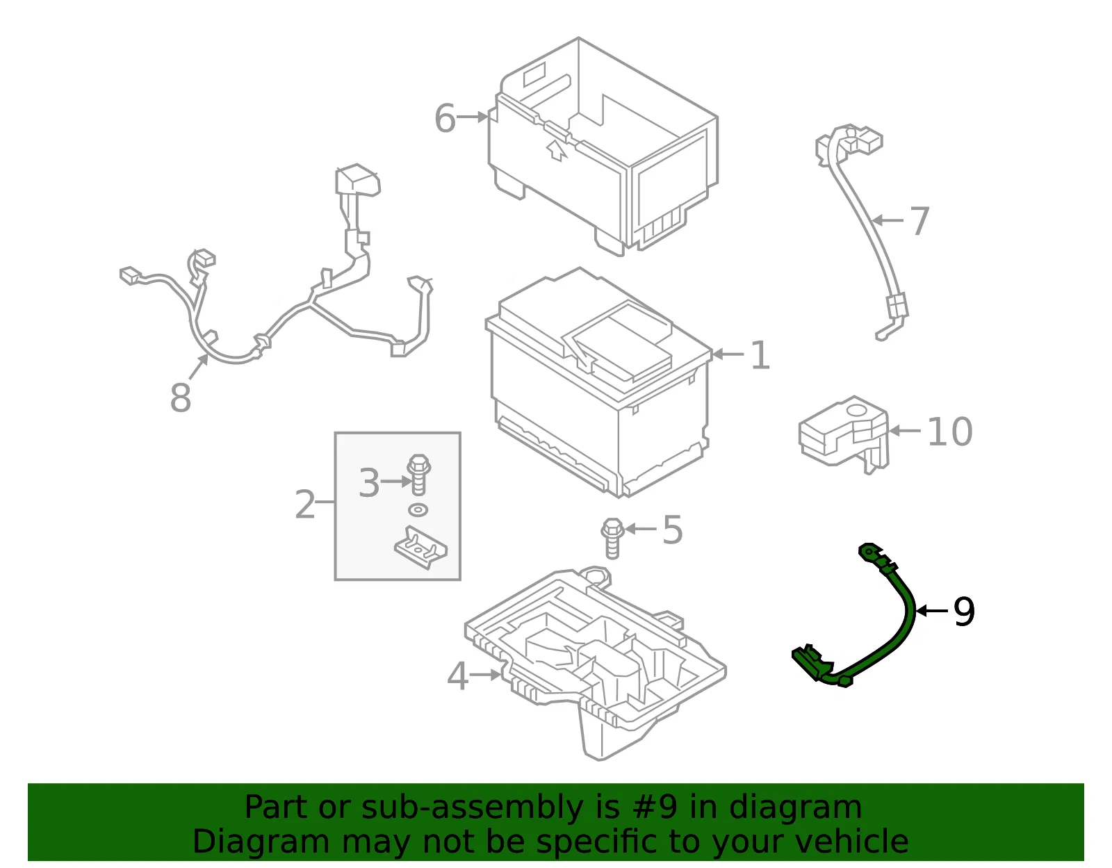 Battery Cable - Kia (91850-D9310) - view 2