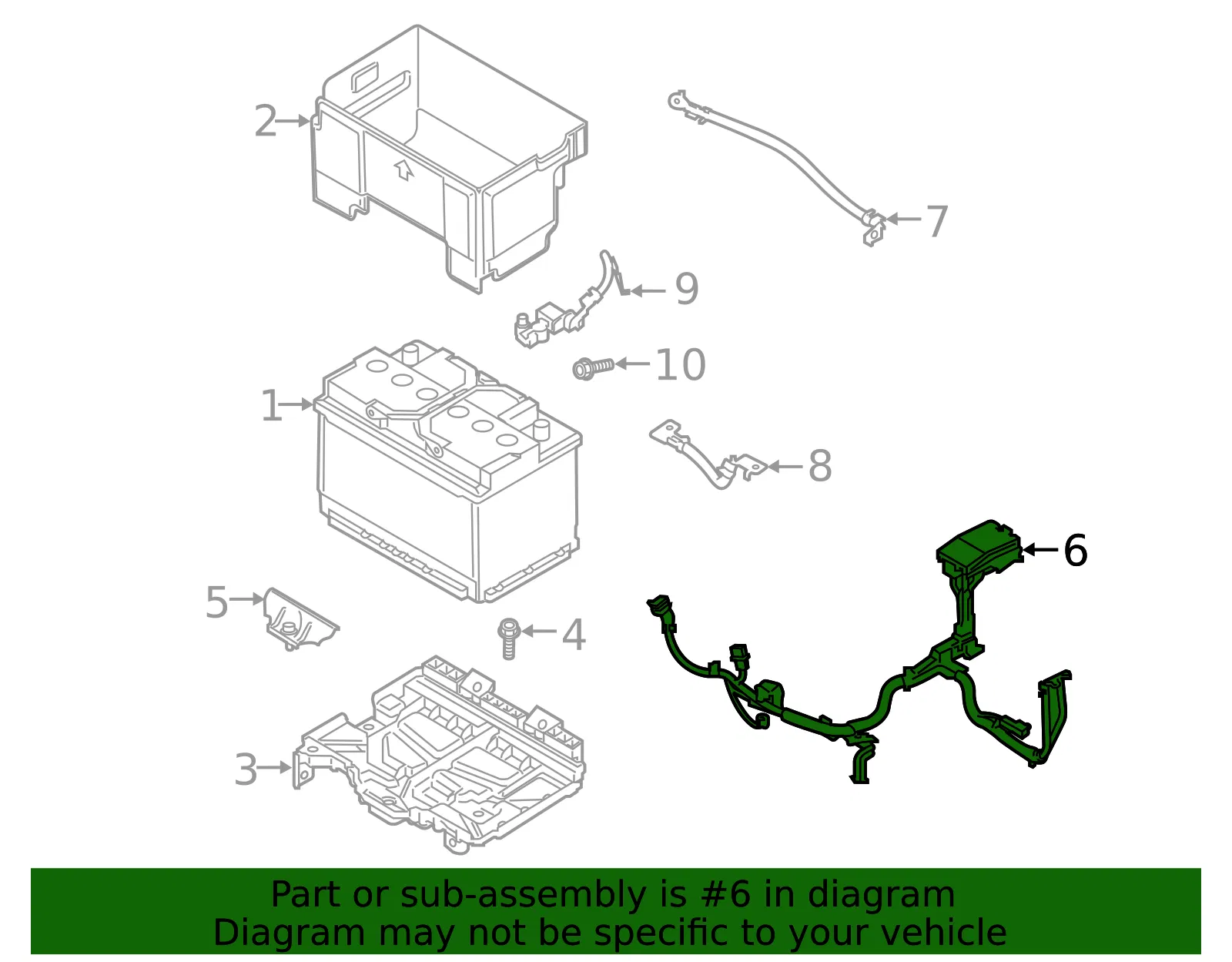 Battery Cable - Kia (91850-K0460) - view 2