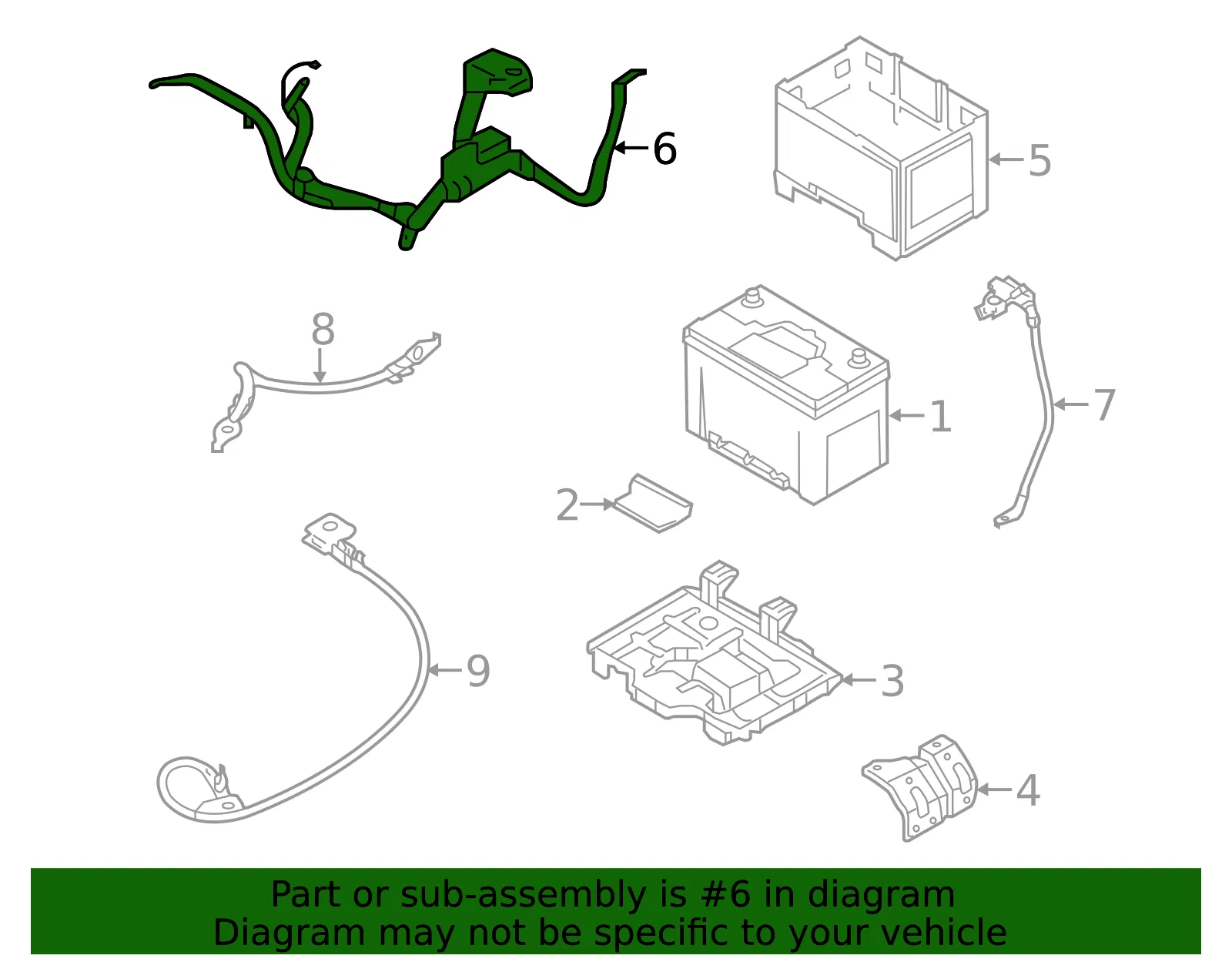 Battery Cable - Kia (91860-4U510) - view 2