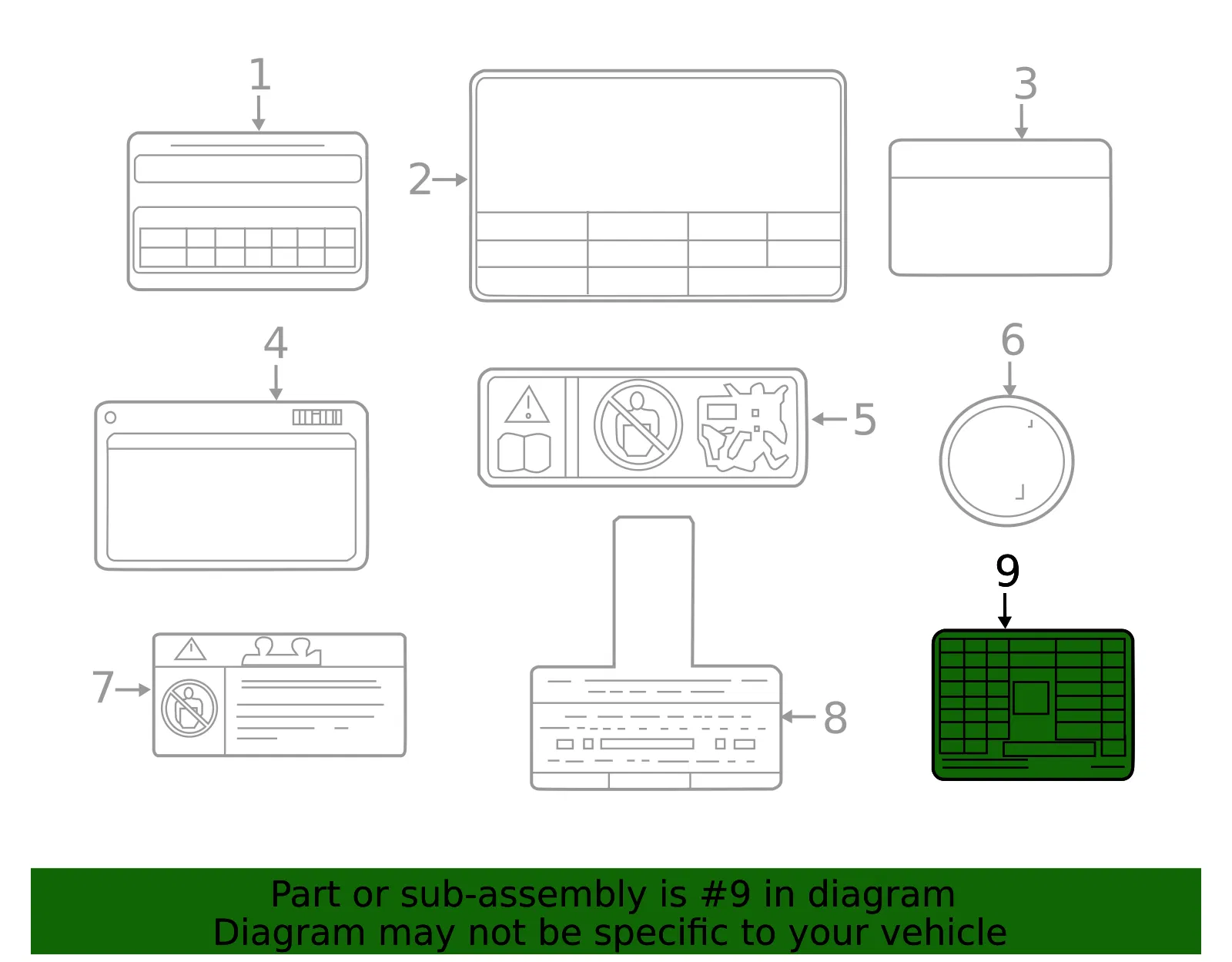 Fuse Box Label - Kia (91941-D5611) - view 2