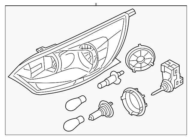 Headlamp Assembly - Driver's Side (LH) - Kia (92101-1W350)