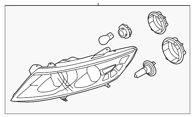 Headlight Assembly - Driver's Side (LH) - Kia (92101-4U600)