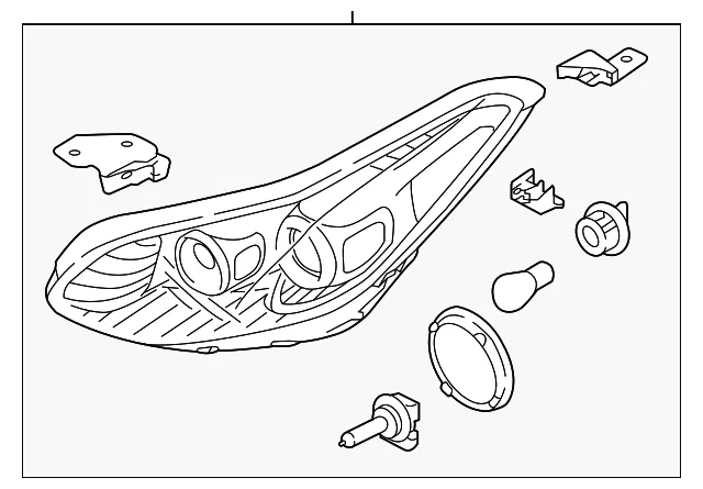 Lamp Assembly Head Left-Hand - Driver's Side (LH) - Kia (92101-D9141)
