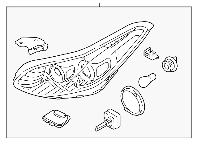 Headlamp Assembly - Driver's Side (LH) - Kia (92101-D9240)