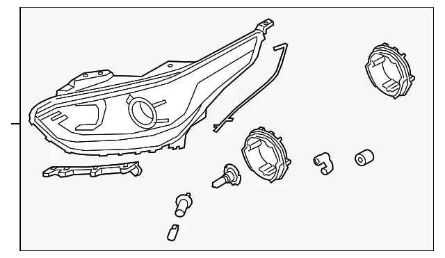 Headlamp Assembly - Driver's Side (LH) - Kia (92101-M7000)
