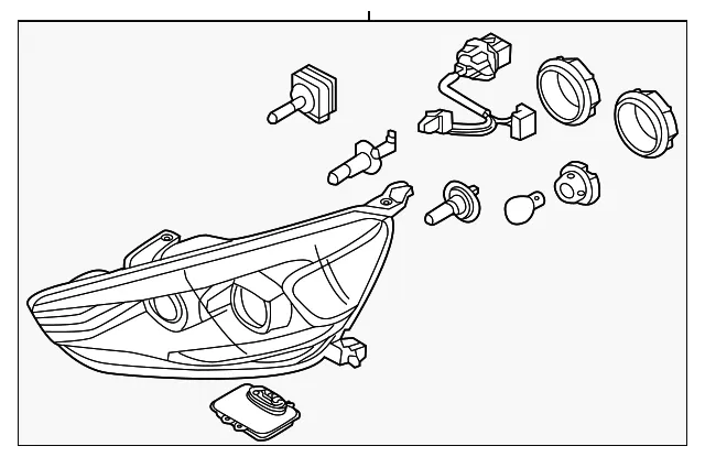 Headlamp Assembly - Passenger Side (RH) - Kia (92102-3R530)