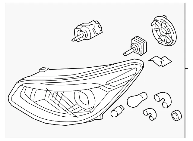 Headlamp Assembly - Passenger Side (RH) - Kia (92102-B2130)