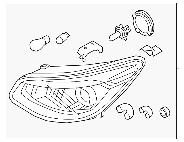 Headlamp Assembly - Passenger Side (RH) - Kia (92102-B2270)