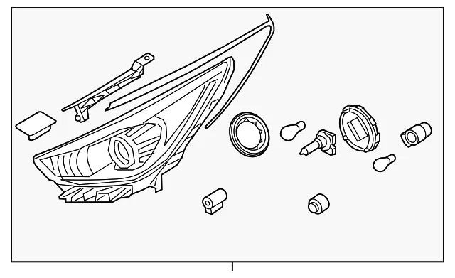 Headlamp Assembly - Passenger Side (RH) - Kia (92102-G5040)