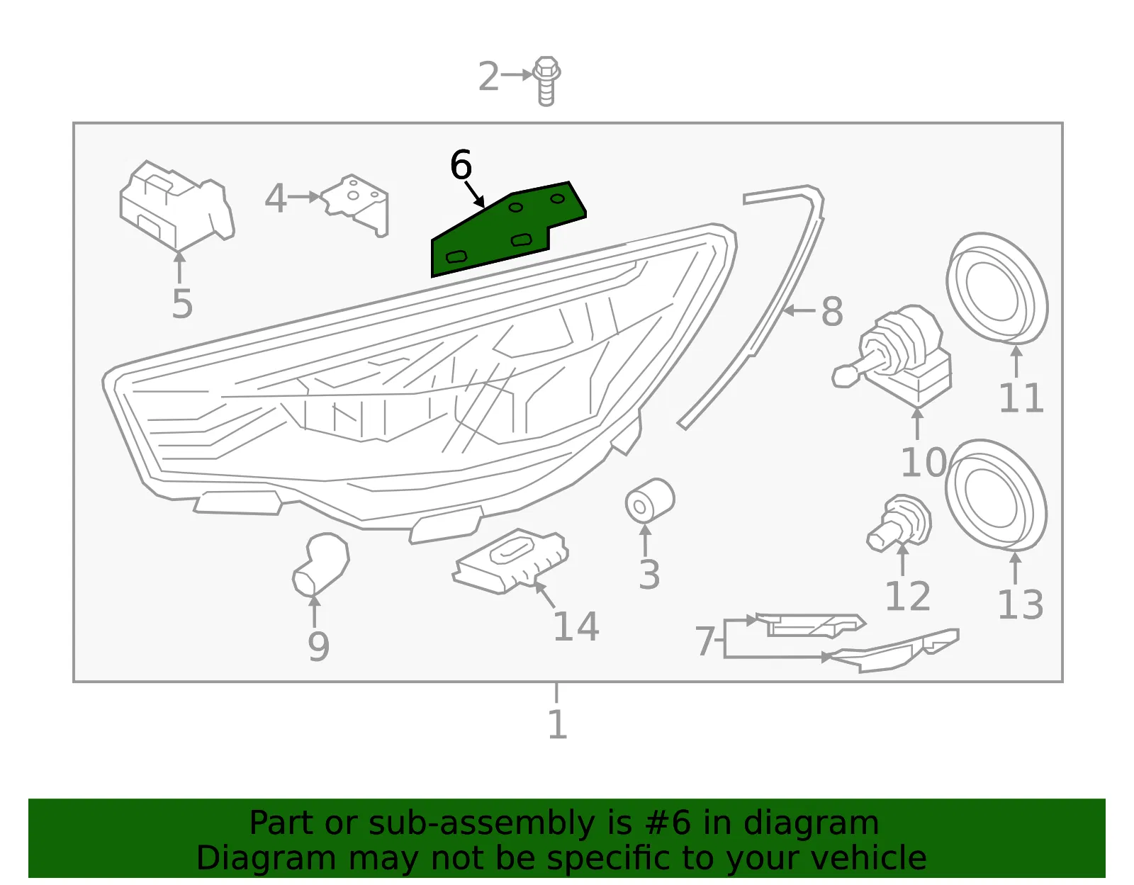 Headlamp Assembly Center Bracket - Driver's Side (LH) - Kia (92131-3T020) - view 2