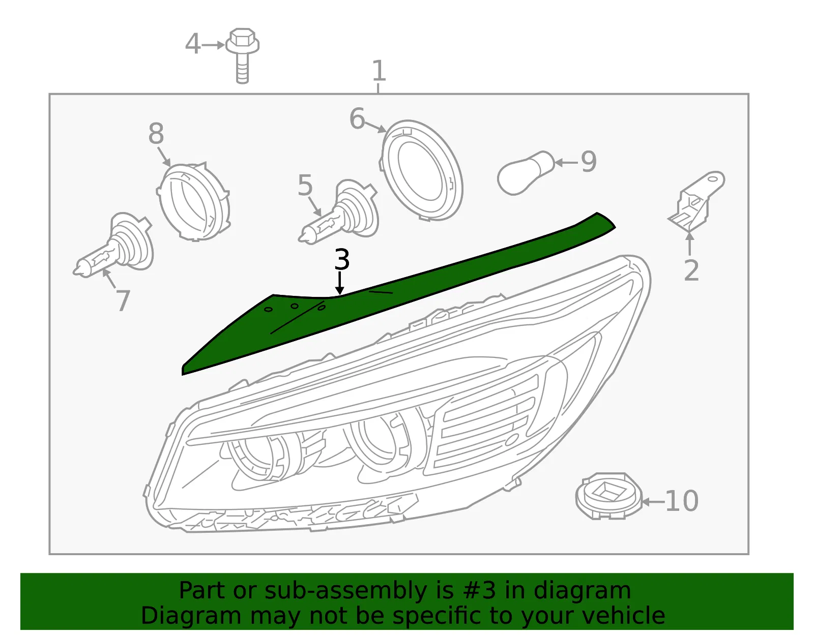 Headlamp Assembly Front Bracket - Kia (92131C6500) - view 3