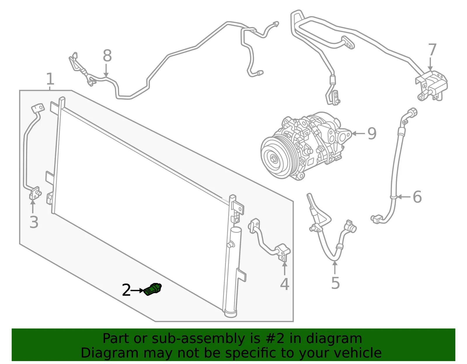 A/C Refrigerant Pressure Sensor - Nissan (92136-7JA0A) - view 2