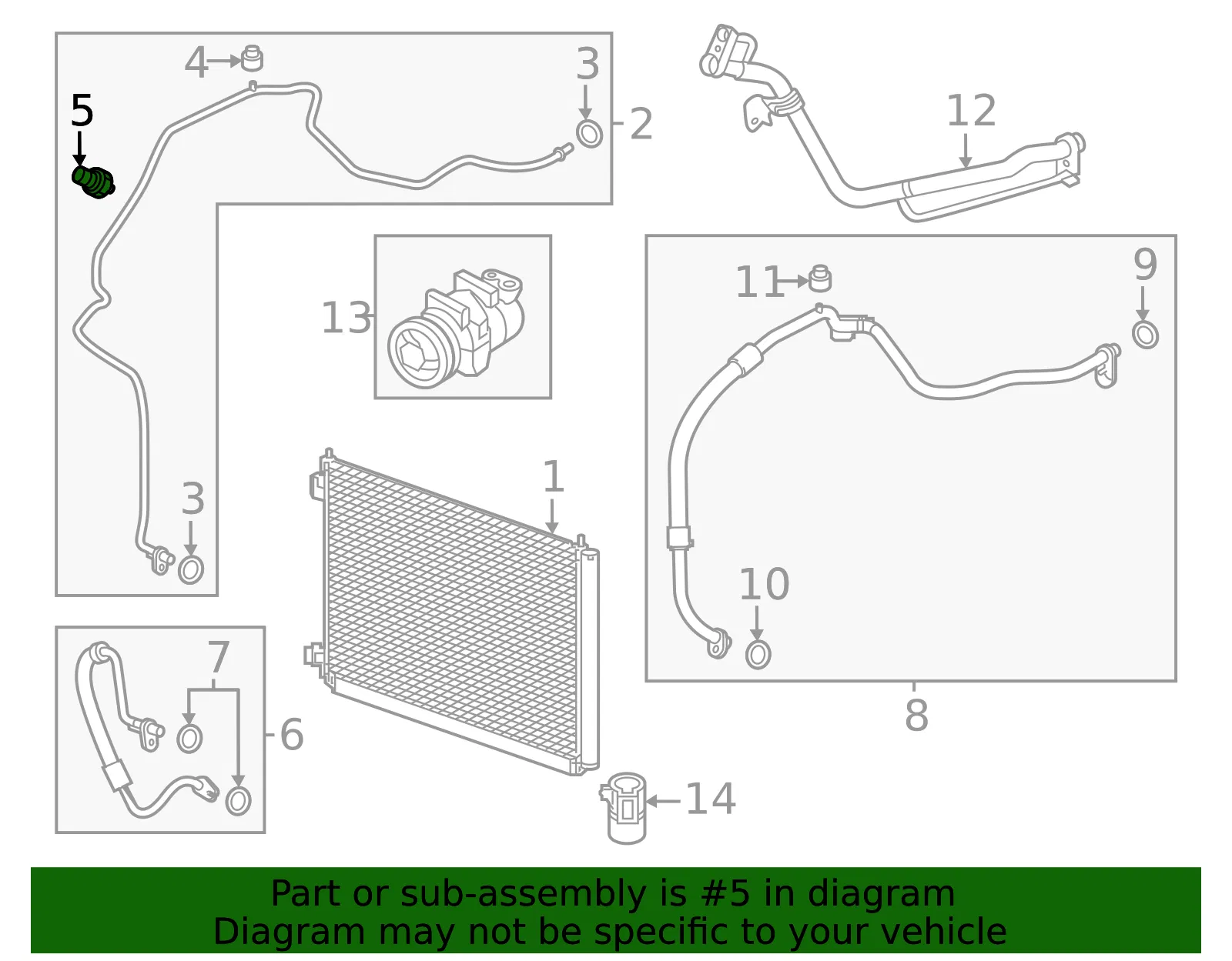 A/C Refrigerant Pressure Sensor - Nissan (92136-7LF0A) - view 2