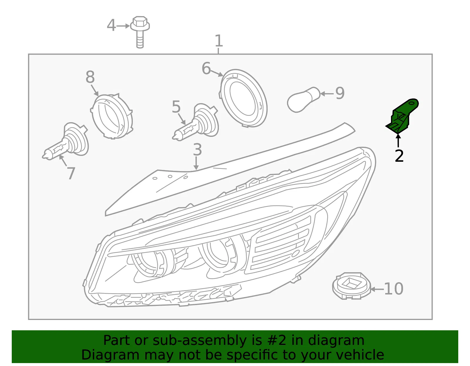 Headlamp Assembly Front Bracket - Kia (92141-C6500) - view 2