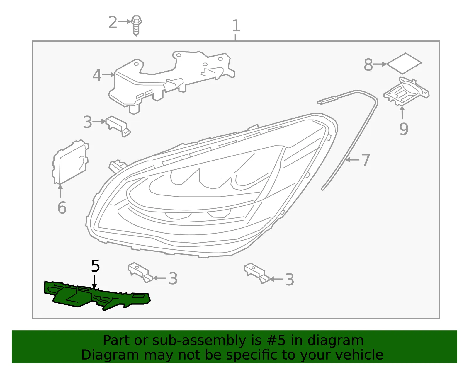 Headlamp Assembly Lower Bracket - Passenger Side (RH) - Kia (92141-J6000) - view 2