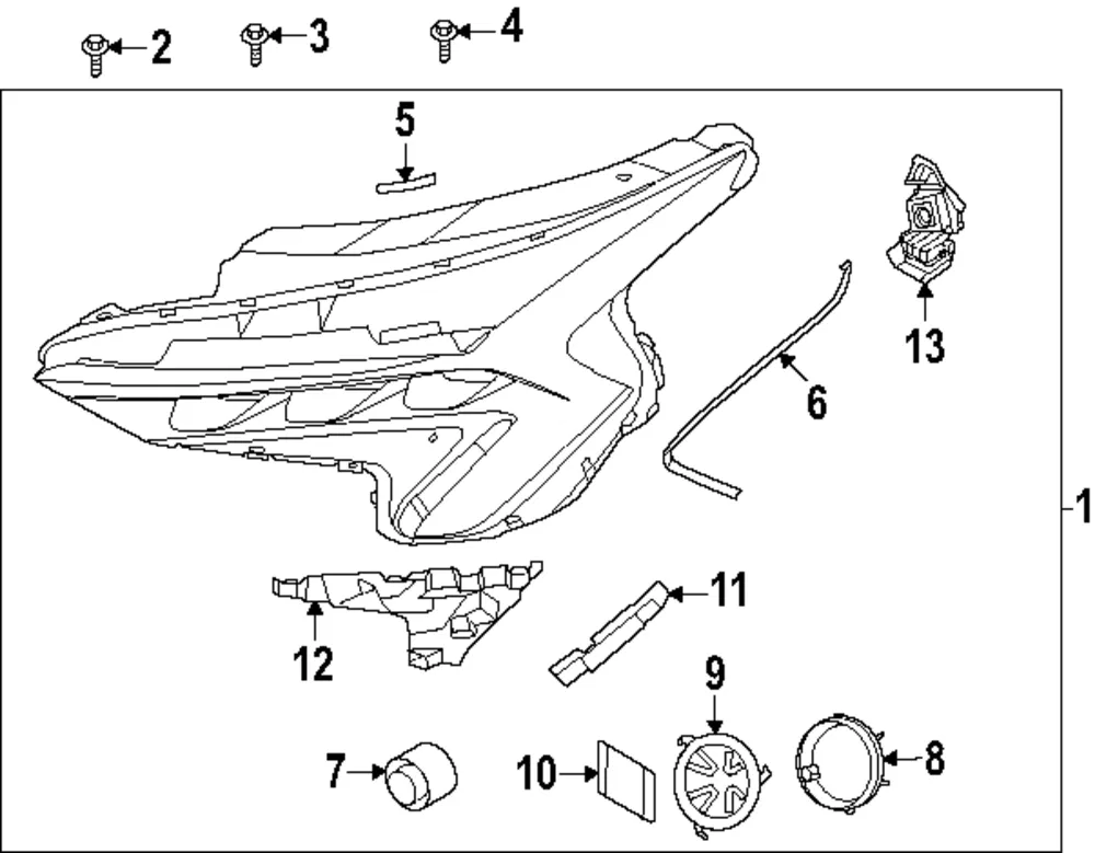 Headlamp Assembly Strip - Kia (92182-L2500)