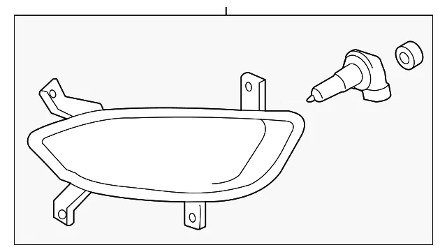 Fog Lamp Assembly - Passenger Side (RH) - Kia (92202-1W010)