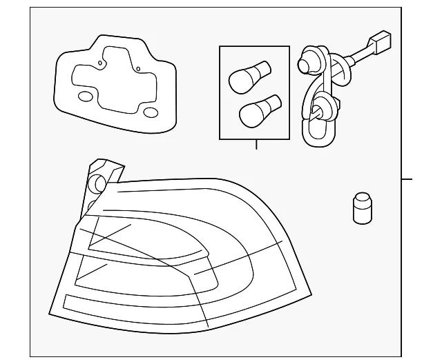 Tail Lamp Assembly - Driver's Side (LH) - Kia (92401-1W000)