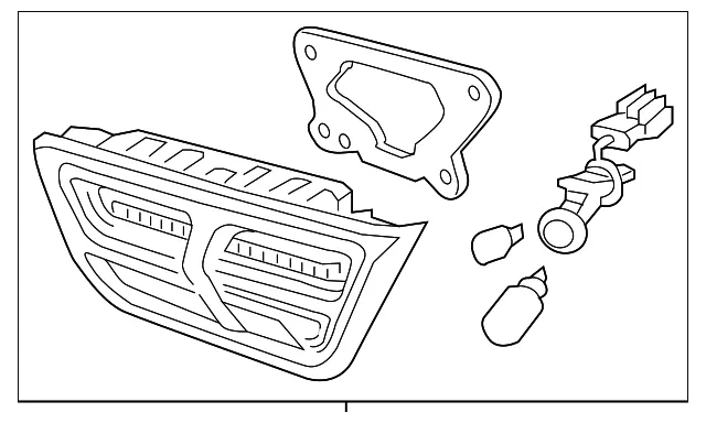 Backup Lamp Assembly - Passenger Side (RH) - Kia (92404-D5000)