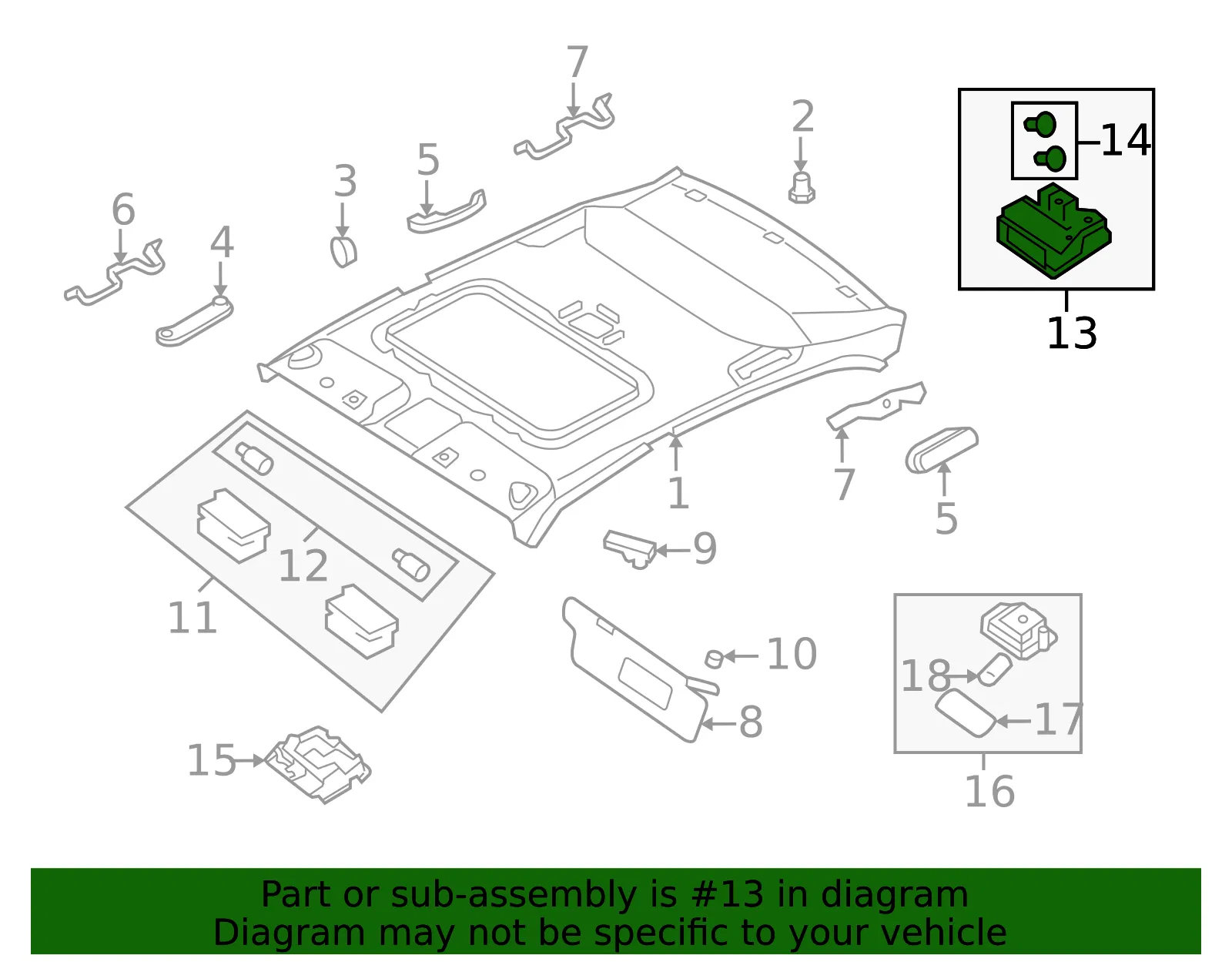 Map Lamp Assembly - Kia (92800-2G010J7) - view 2