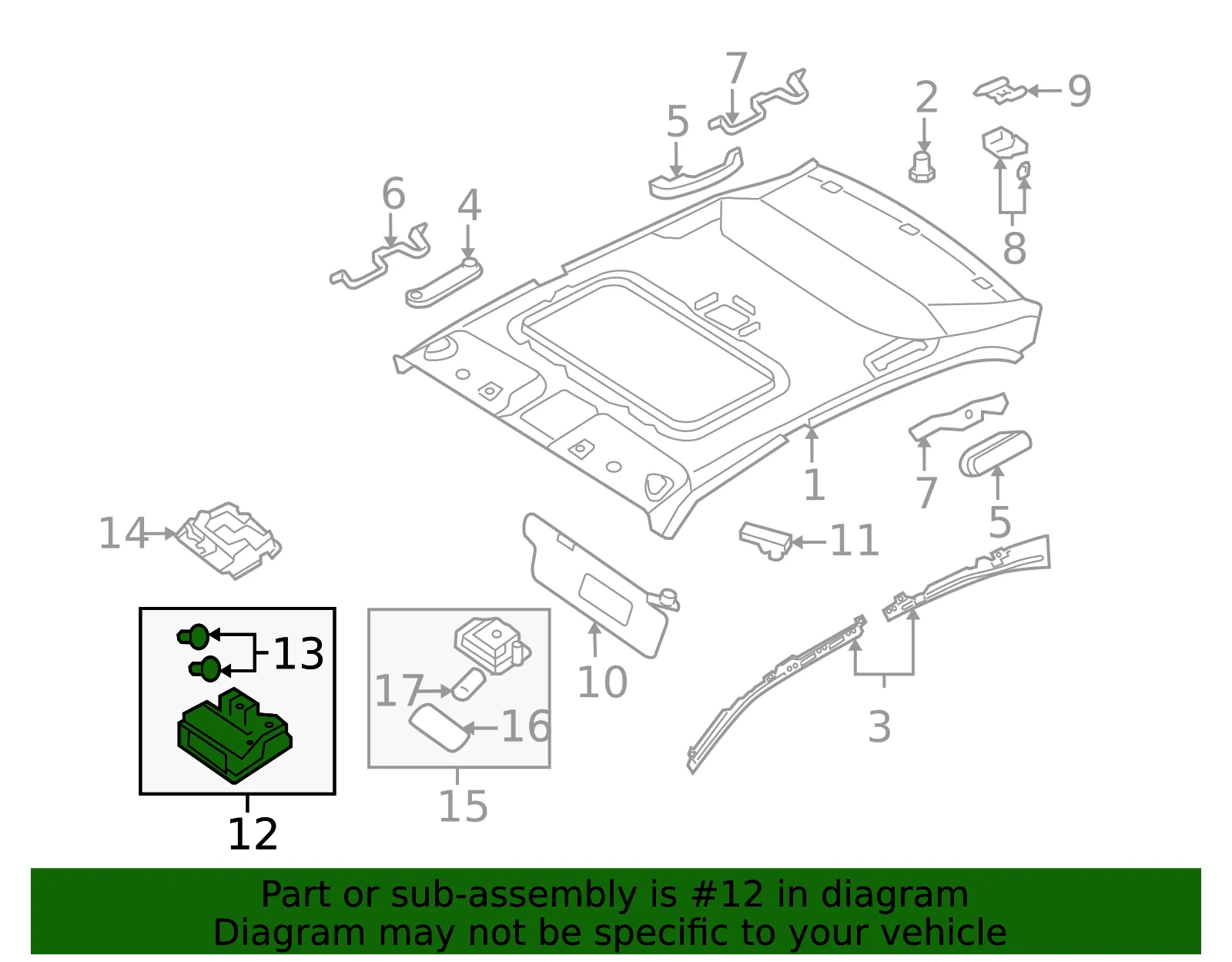 Map Lamp Assembly - Kia (92800-2G030J7) - view 2