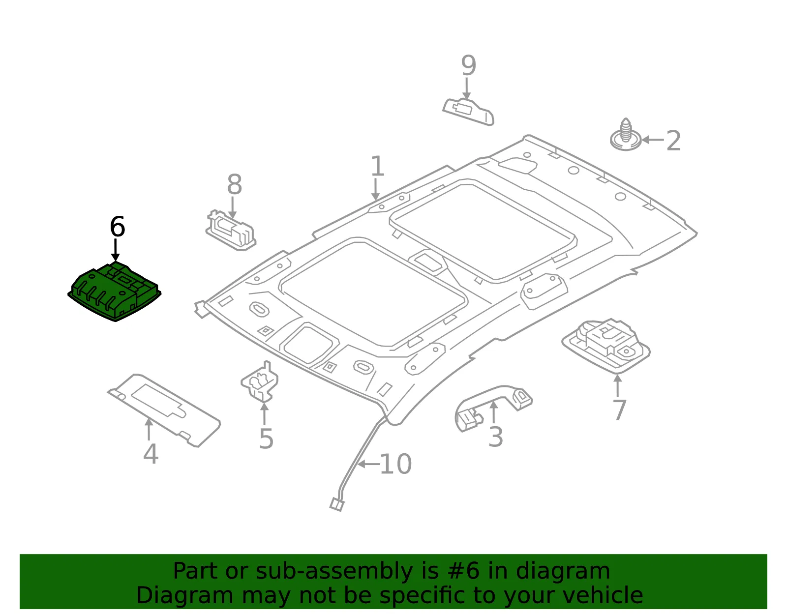 Map Lamp Assembly - Kia (92800-3W010ED) - view 2