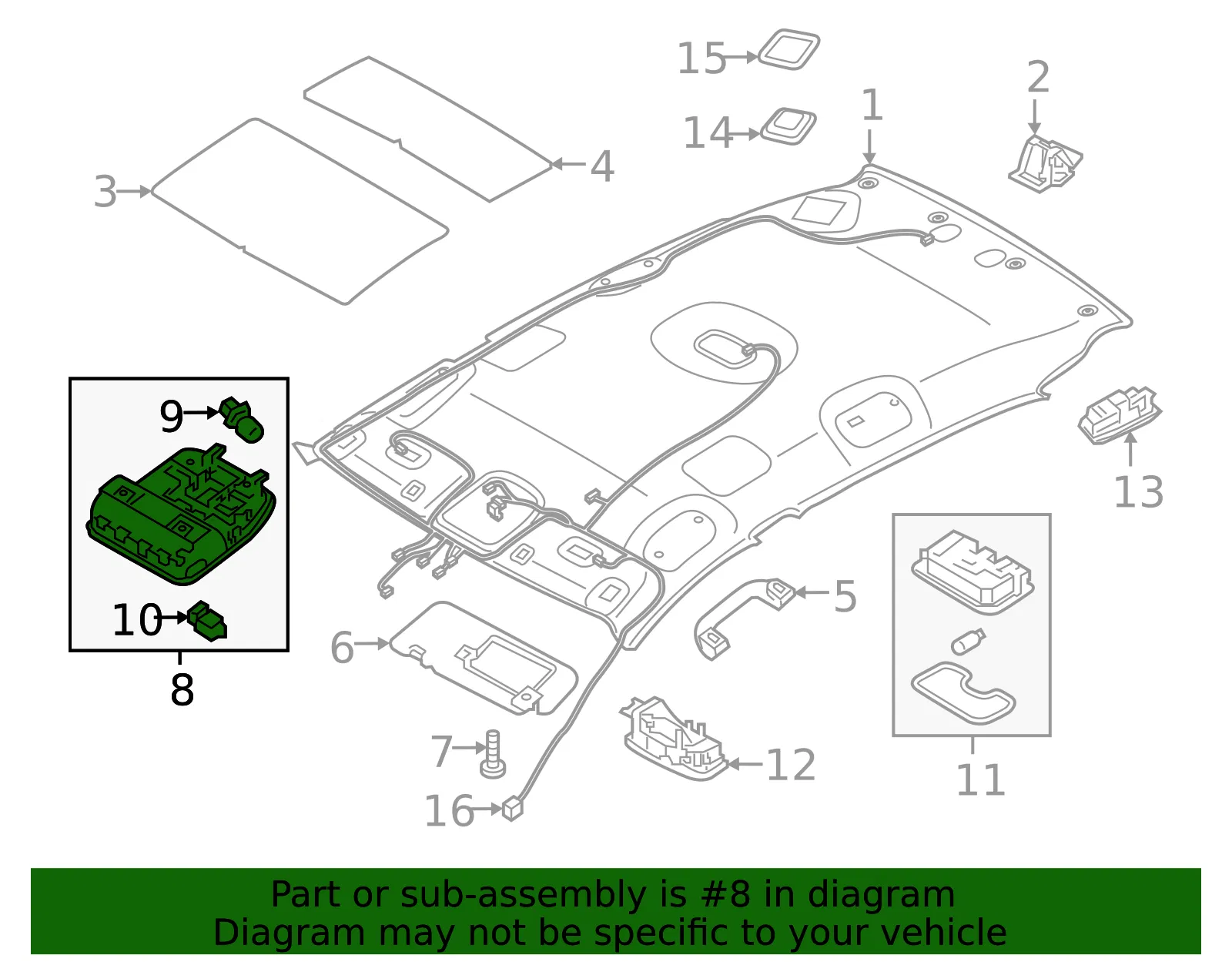 Map Lamp Assembly - Kia (92800-D9010ED) - view 2