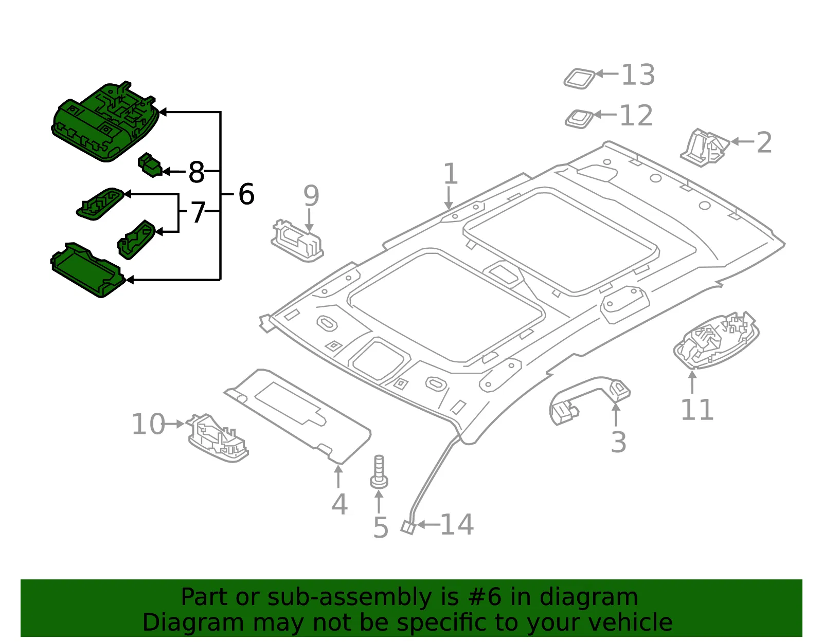 Map Lamp Assembly - Kia (92800-D9110ED) - view 2