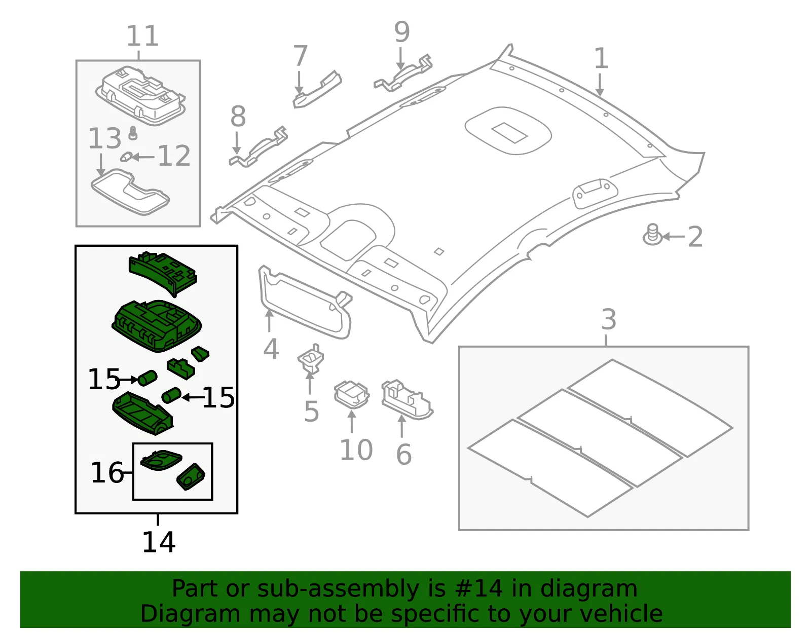 Map Lamp Assembly - Kia (92810-2T00087) - view 2