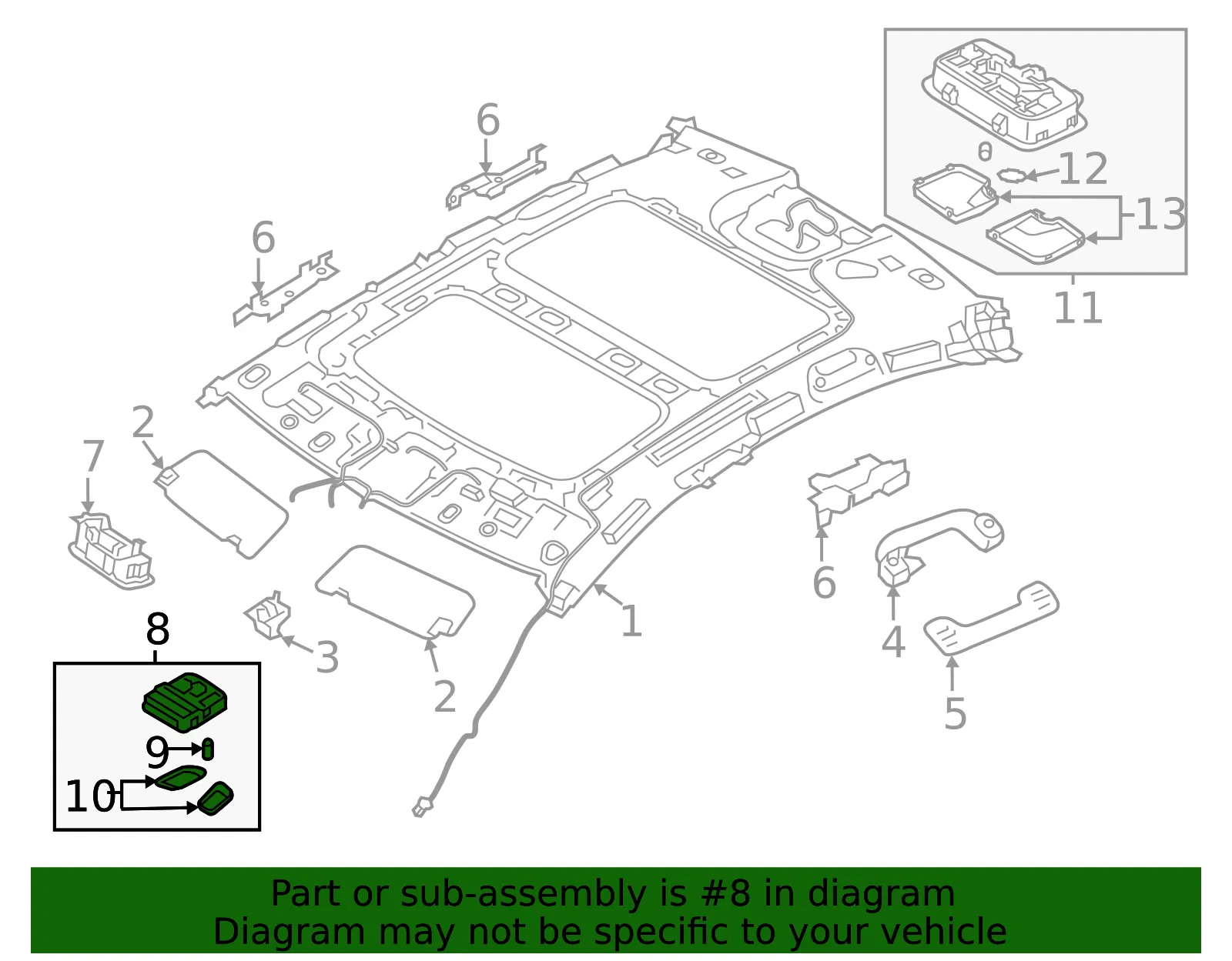 Map Lamp Assembly - Kia (92810-F6000AYK) - view 2