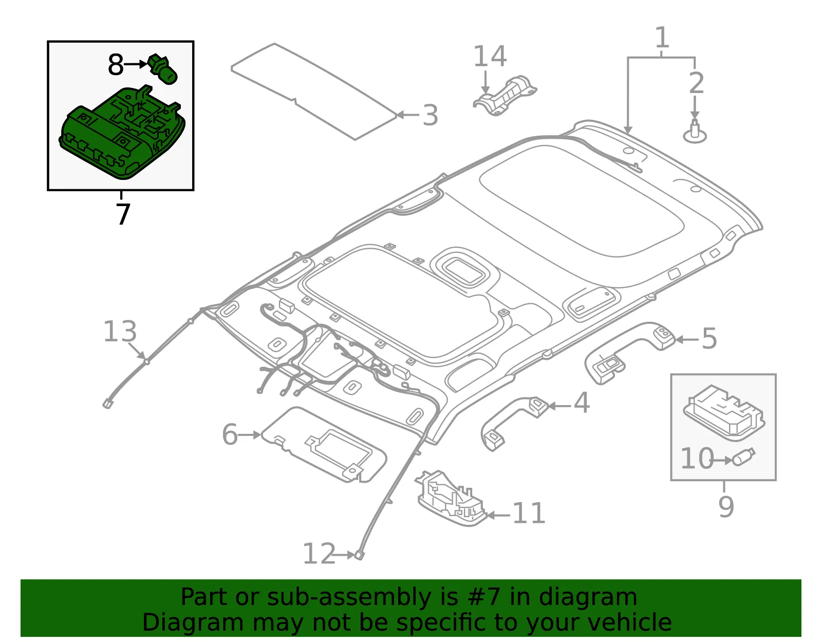 Map Lamp Assembly - Kia (92810-Q5100BGA) - view 2