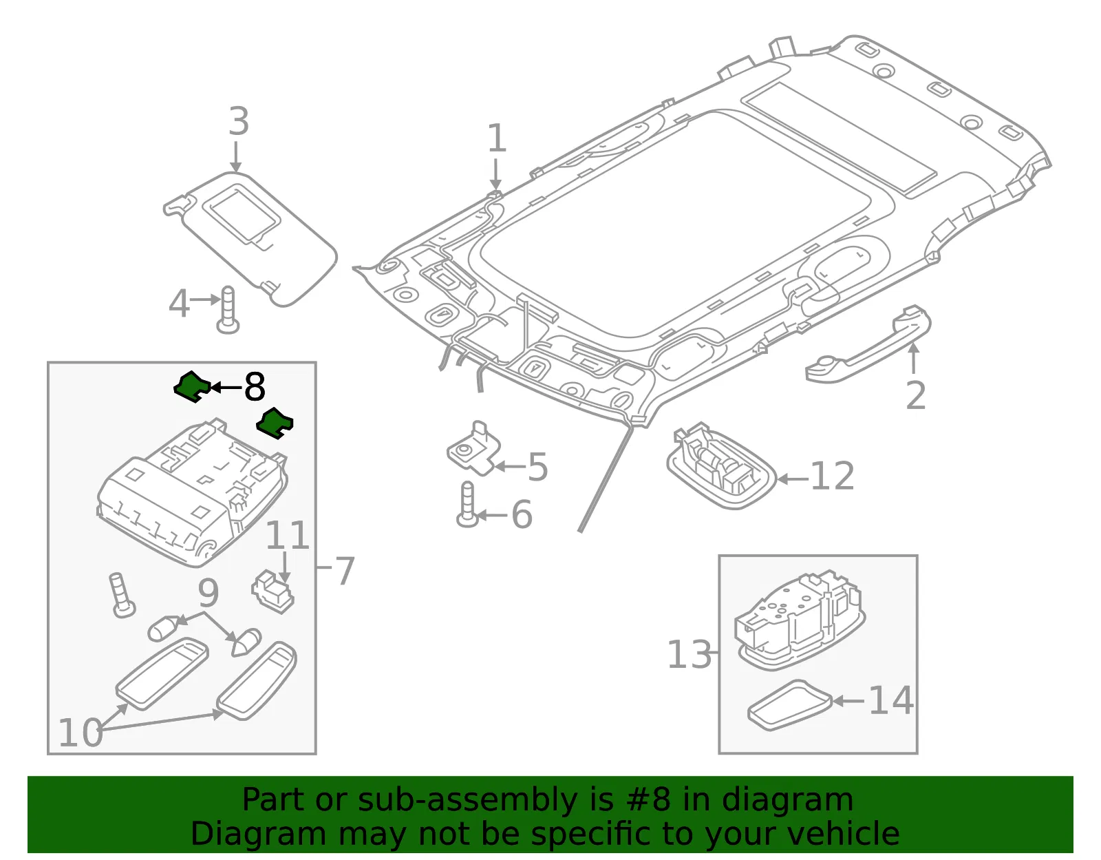 Overhead Lamp Clip - Kia (92815-B2000) - view 2