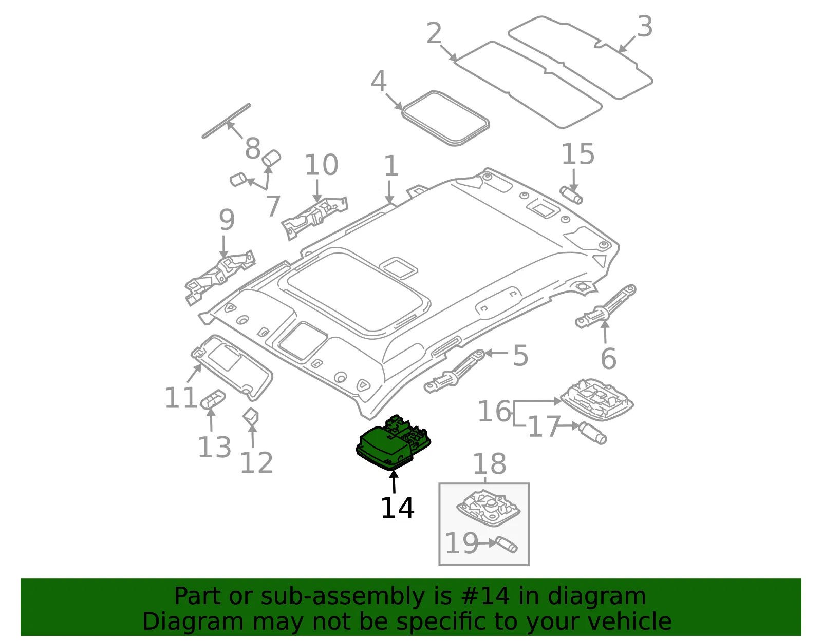 Map Lamp Assembly - Kia (92820-2E000EZ) - view 2