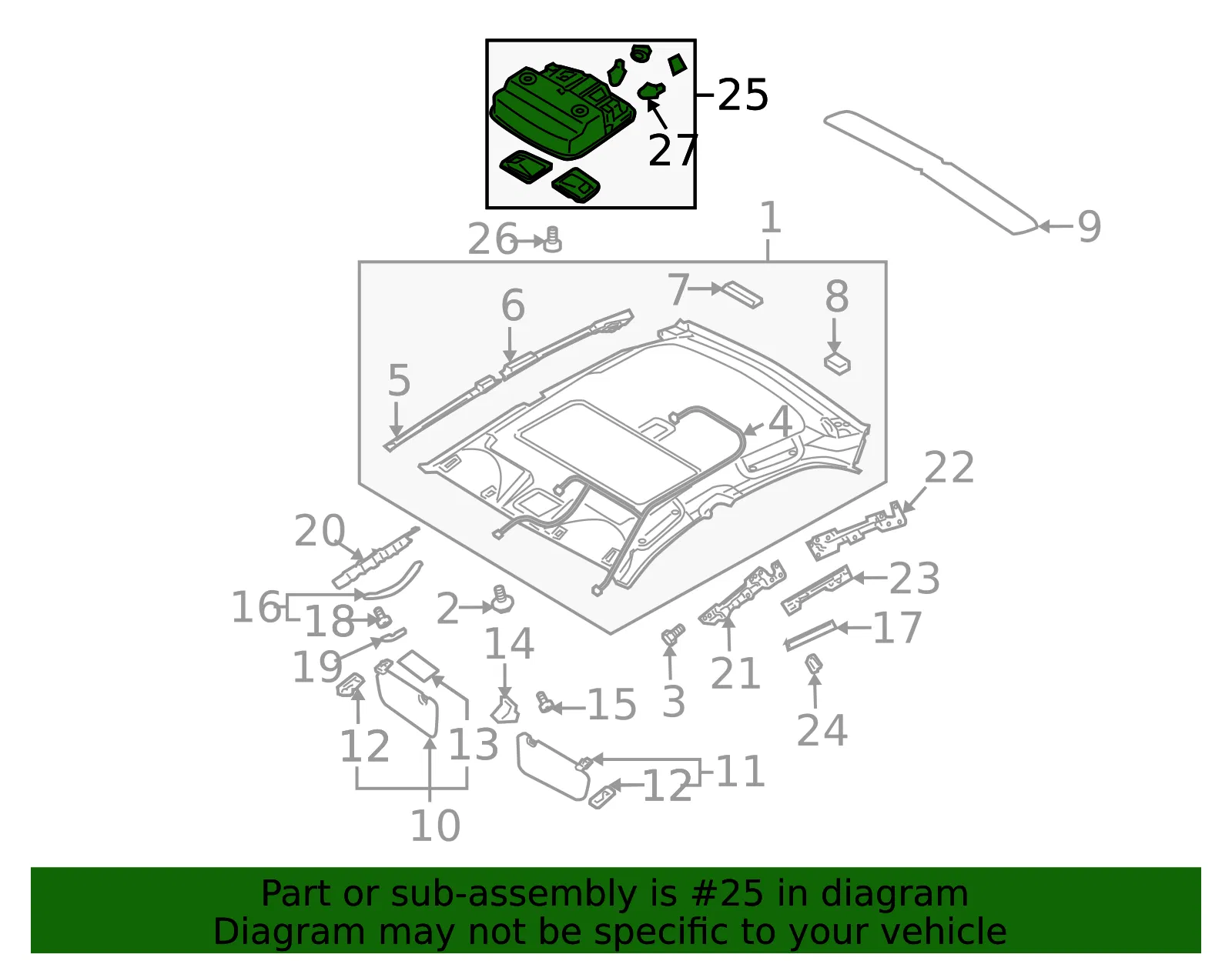 Map Lamp Assembly - Kia (92820-2F000IM) - view 2