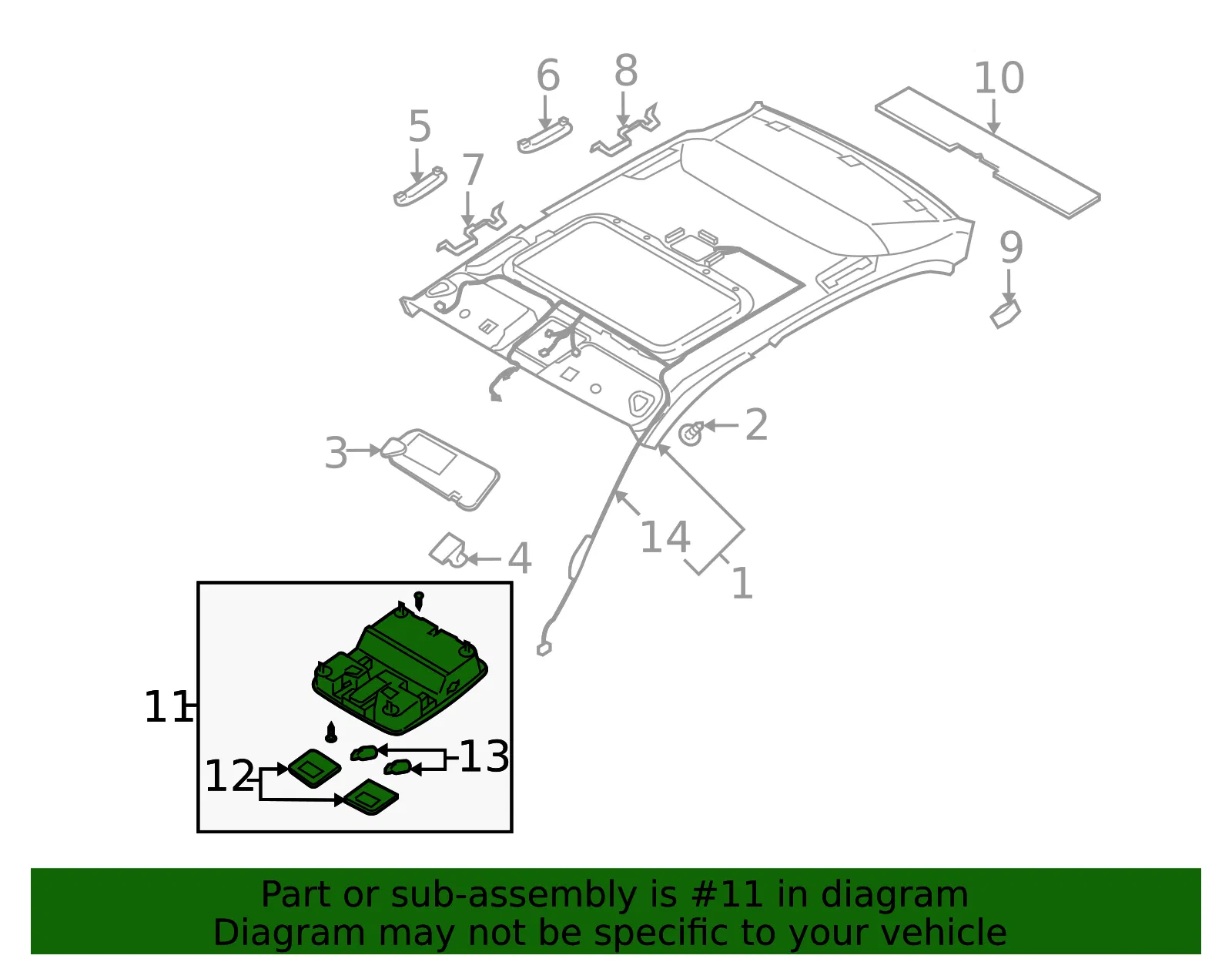 Map Lamp Assembly - Kia (92820-3F02129) - view 2
