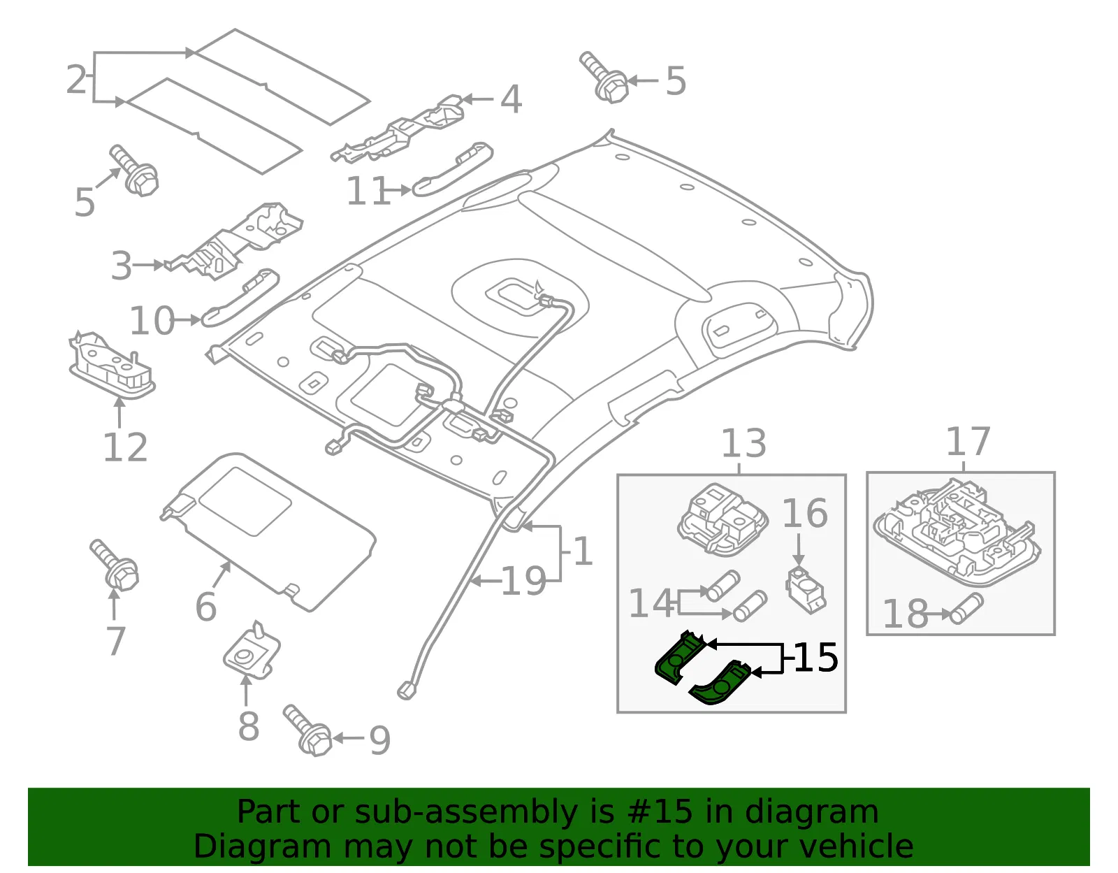 Map Lamp Lens - Passenger Side (RH) - Kia (92823-F2000) - view 2