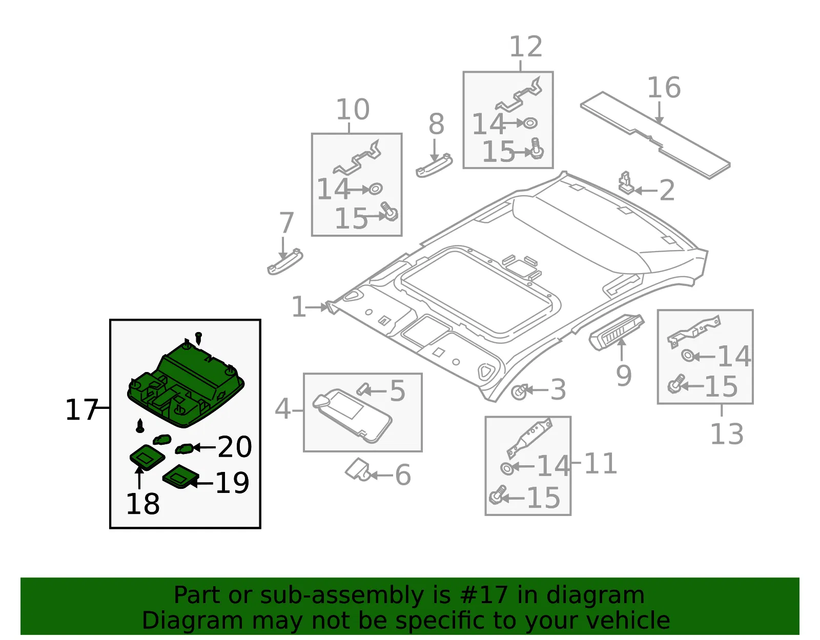 Map Lamp Assembly - Kia (92830-3F021NF) - view 2