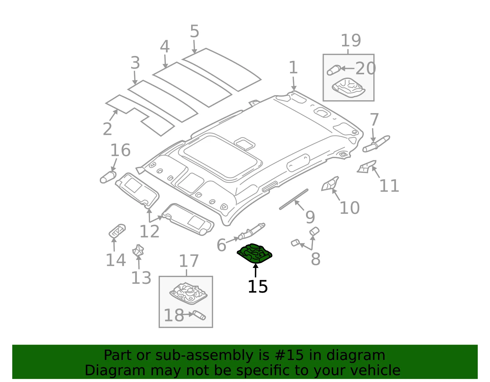 Map Lamp Assembly - Kia (92850-2E000EZ) - view 2