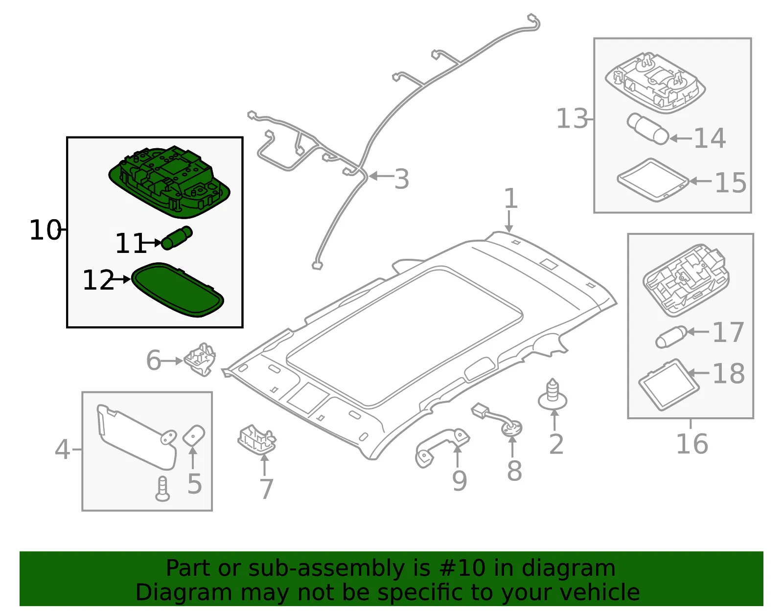 Overhead Lamp - Kia (92850-2P000UP) - view 2