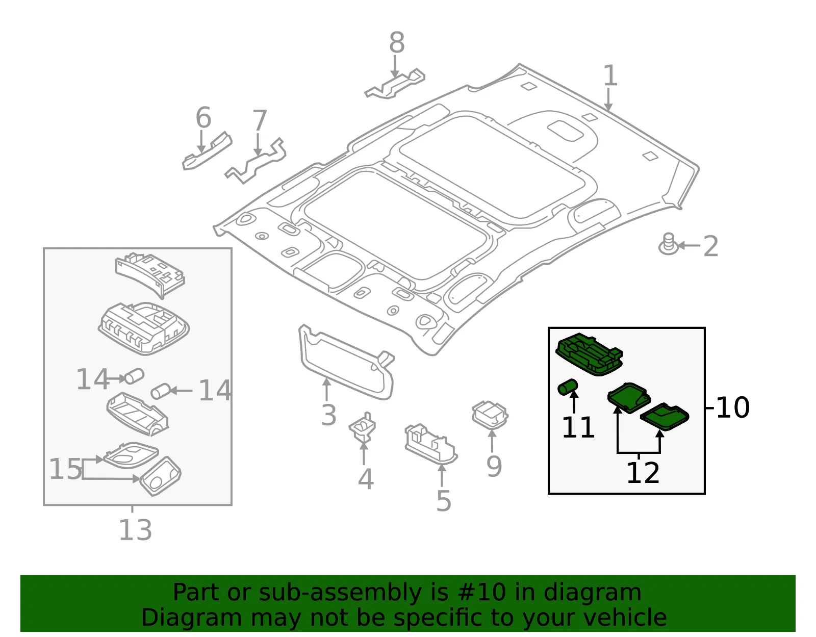 Dome Lamp Assembly - Kia (92850-3R010UP) - view 2