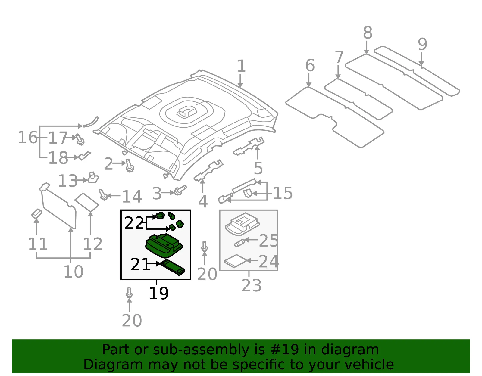 Map Lamp Assembly - Kia (92870-2F00087) - view 2