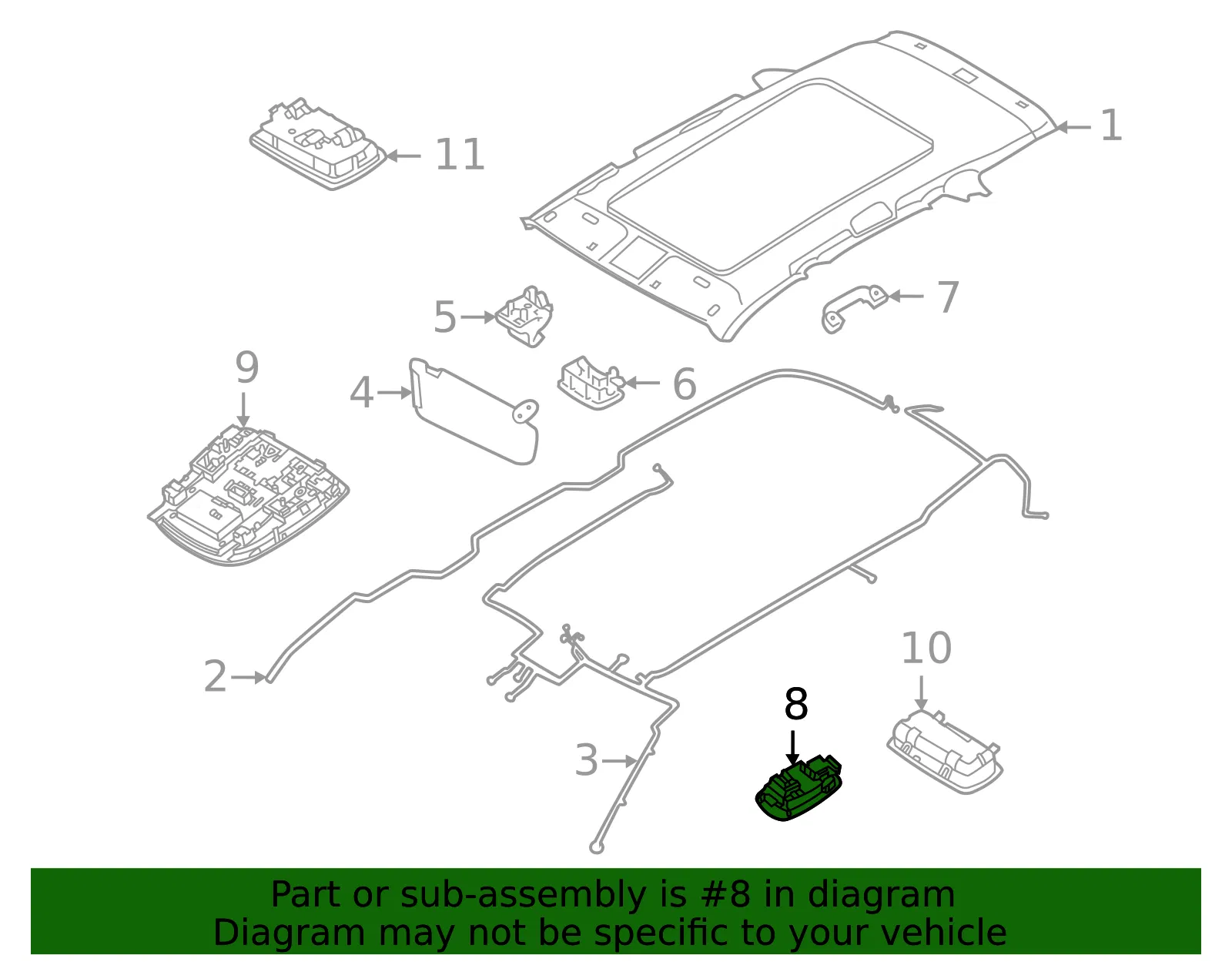 Interior Lamp - Kia (92870-C1500WK) - view 2