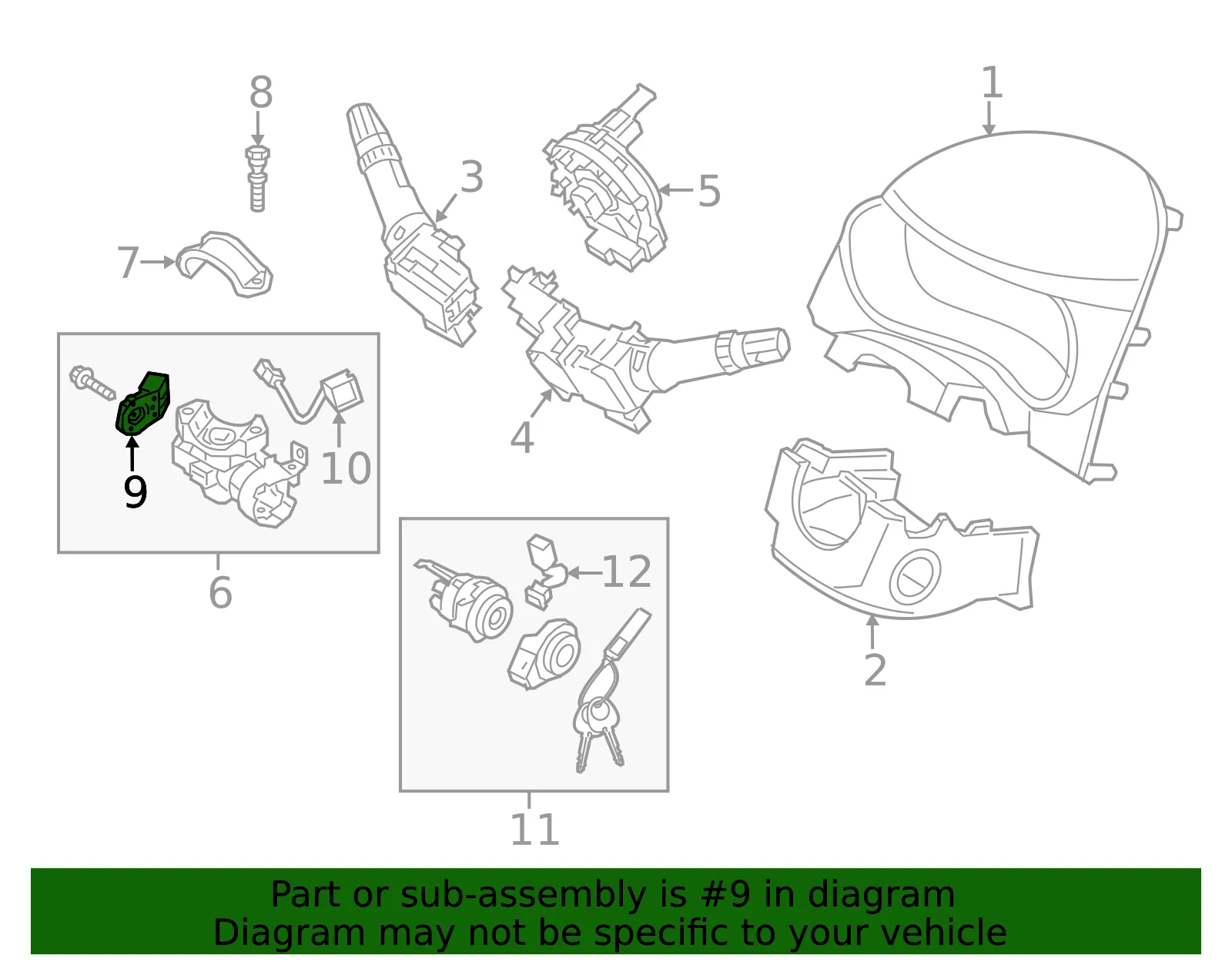Ignition Switch - Kia (93110-1R000) - view 2