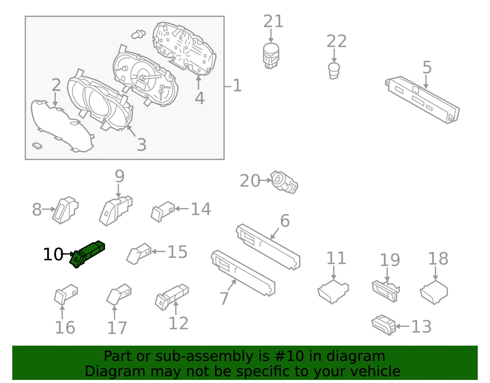 Tract Control Switch - Kia (93240-2P105VA) - view 2