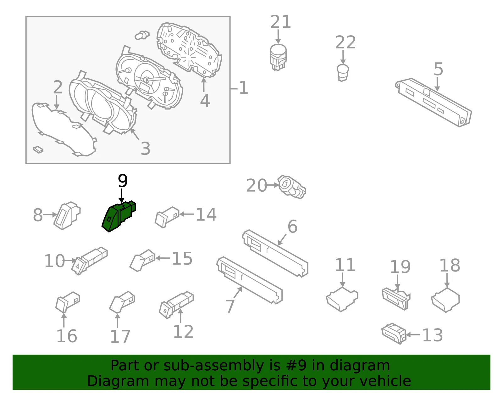 Stab Control Switch - Kia (93265-1U005VA) - view 2