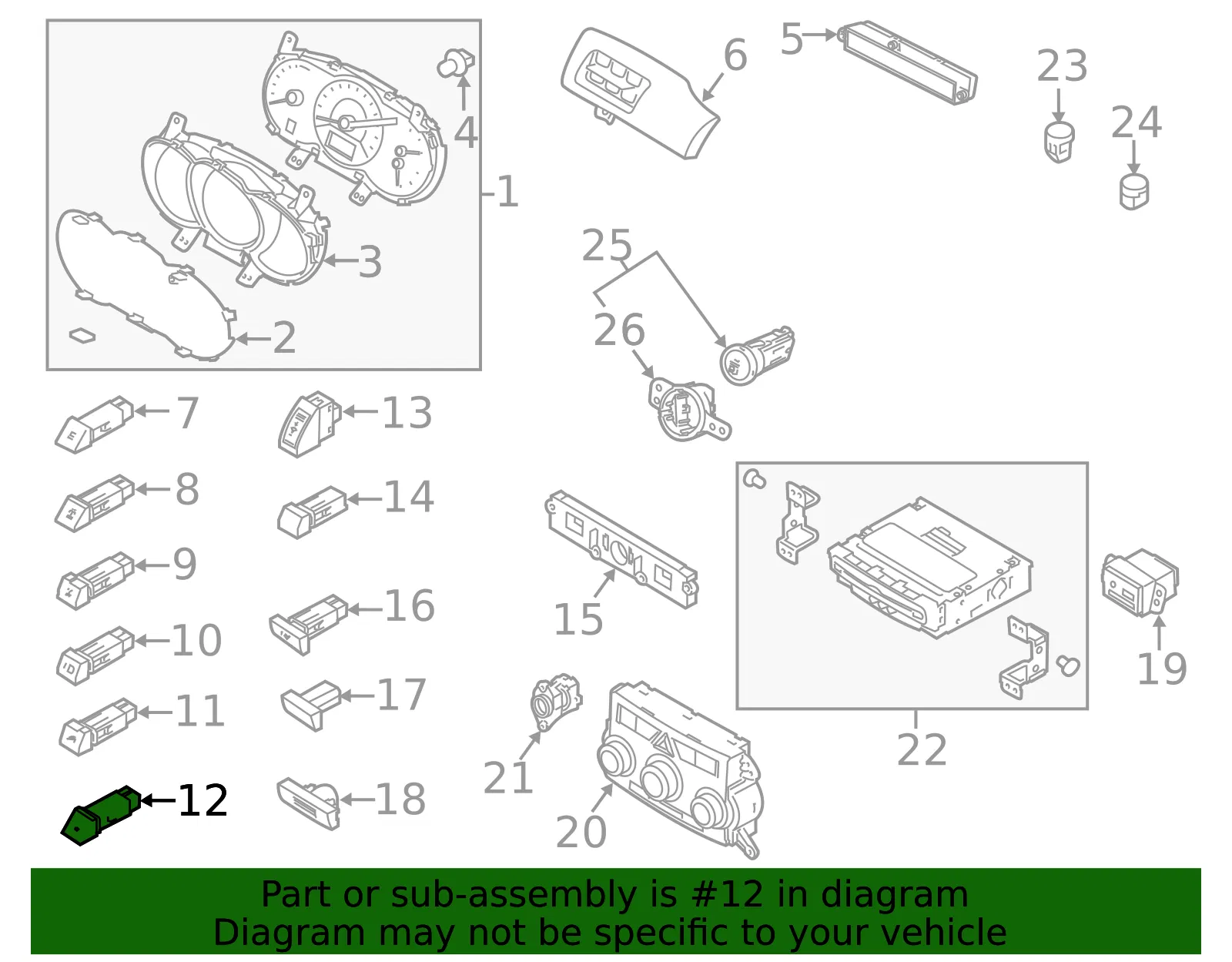 Stab Control Switch - Kia (93265-2P000VA) - view 2