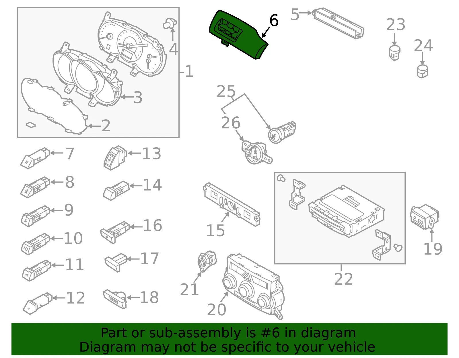 Switch Panel - Kia (93300-2P040CA) - view 2