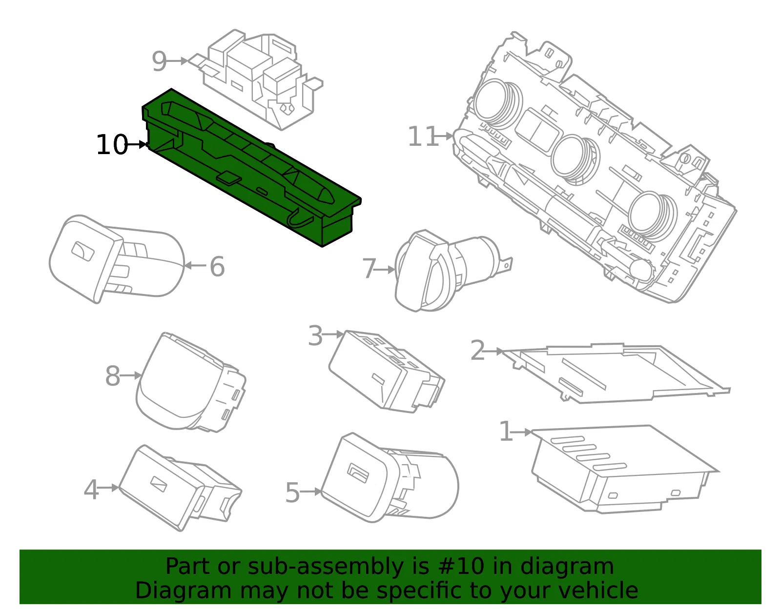 Switch Assembly - Kia (93320-R0BD0) - view 2
